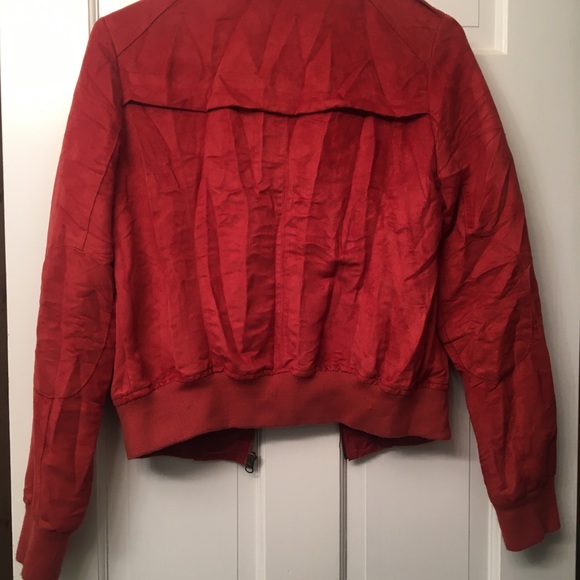 American Rag red faux suede bomber jacket - Picture 2 of 8